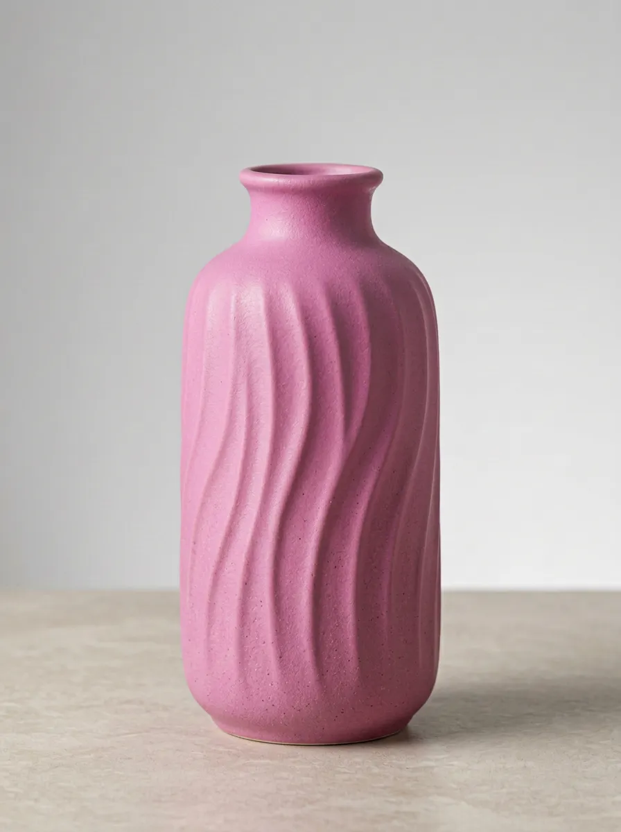 Minimalist Wavy Texture Ombré Printed Table Vase