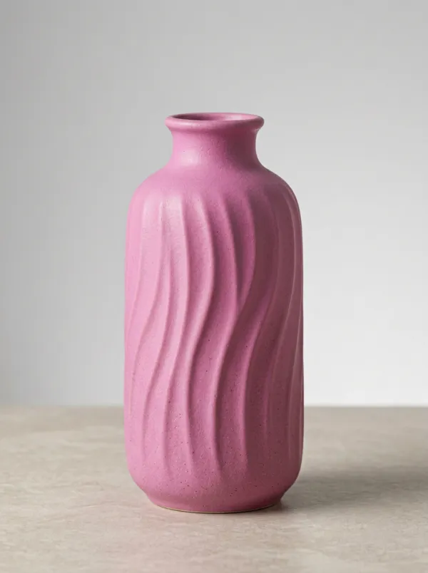 Minimalist Wavy Texture Ombré Printed Table Vase