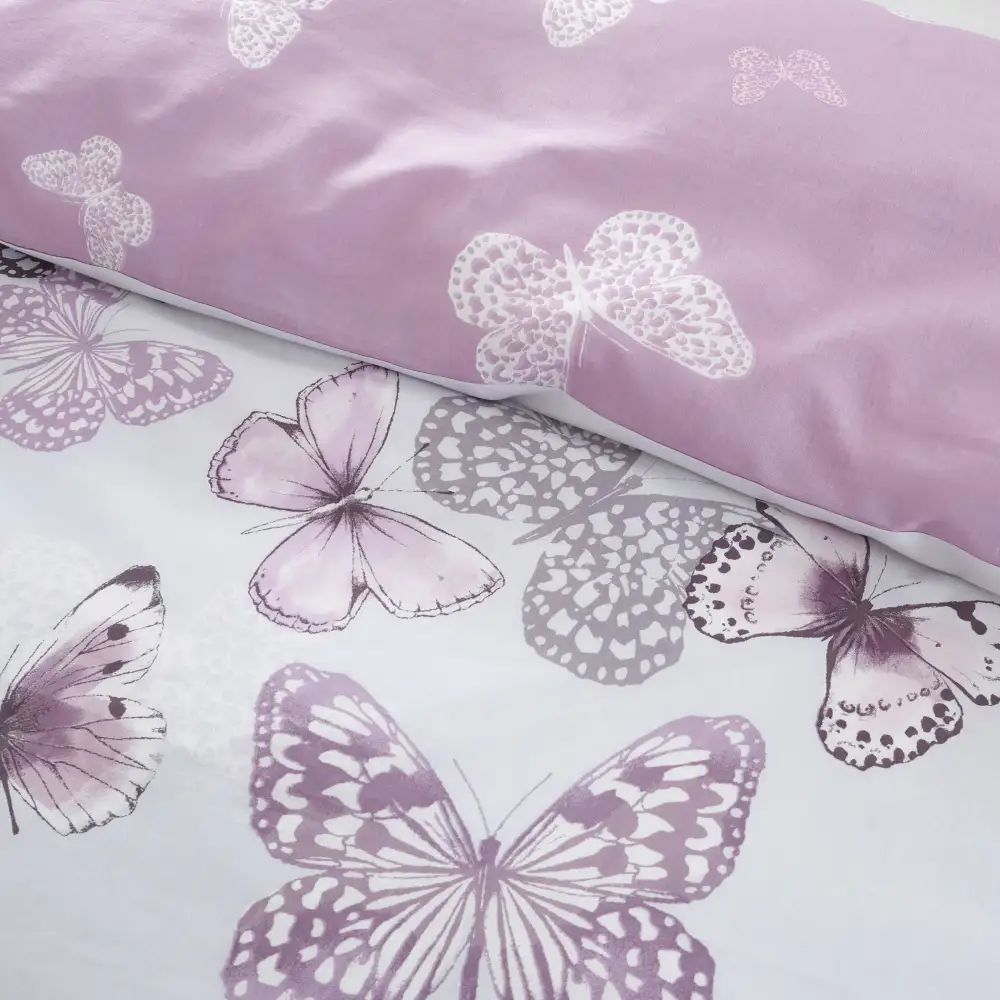 Reversible Butterfly Cotton Duvet Cover Set