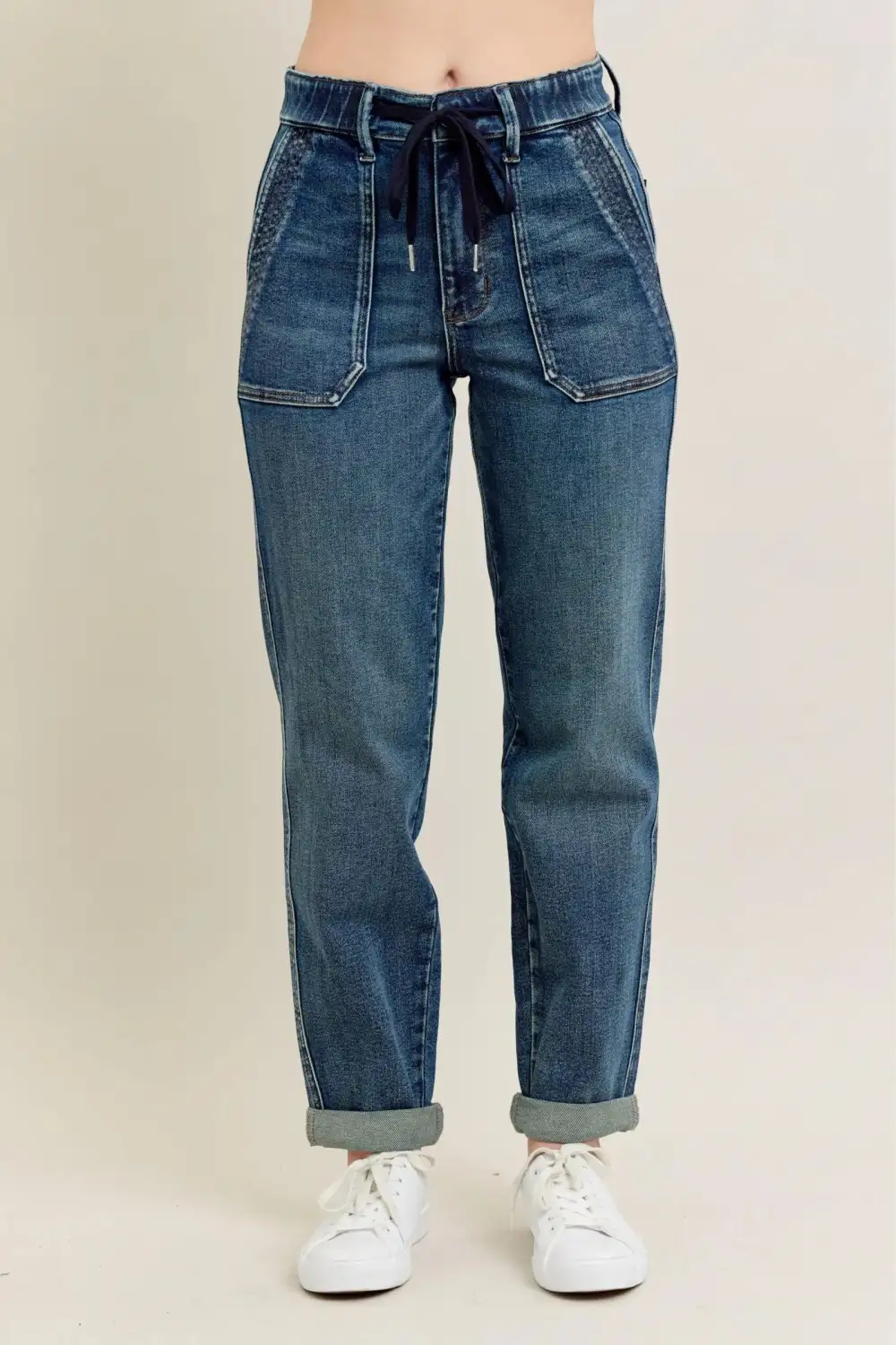 Classic Drawstring Denim Jeans