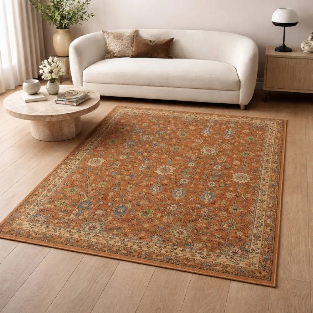 Hand-Knotted Fringed Wool Carpet