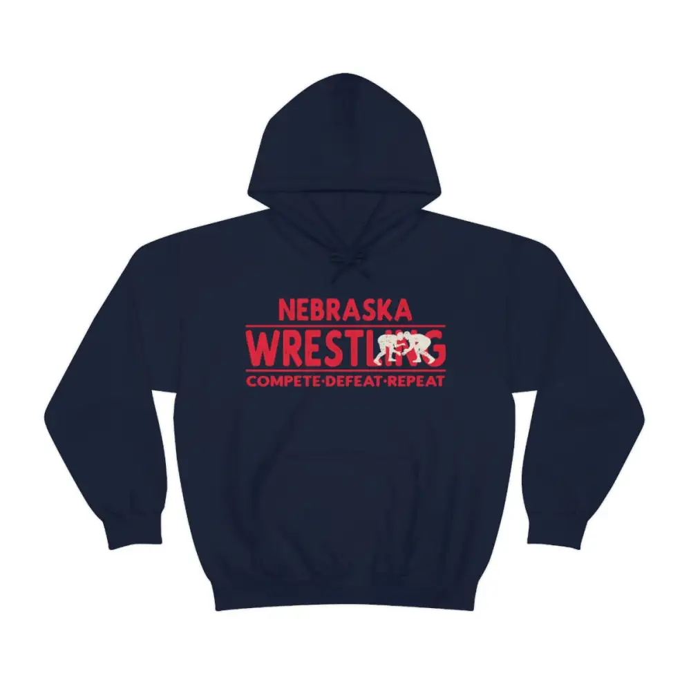 Relaxed Motivational Text Wrestling Graphic Pullover Hoodie
