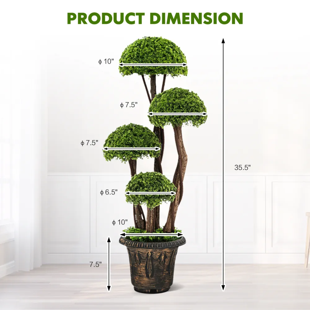 High-Realism Faux Topiary Plant, Perfect for Home and Entryway Classic Decor