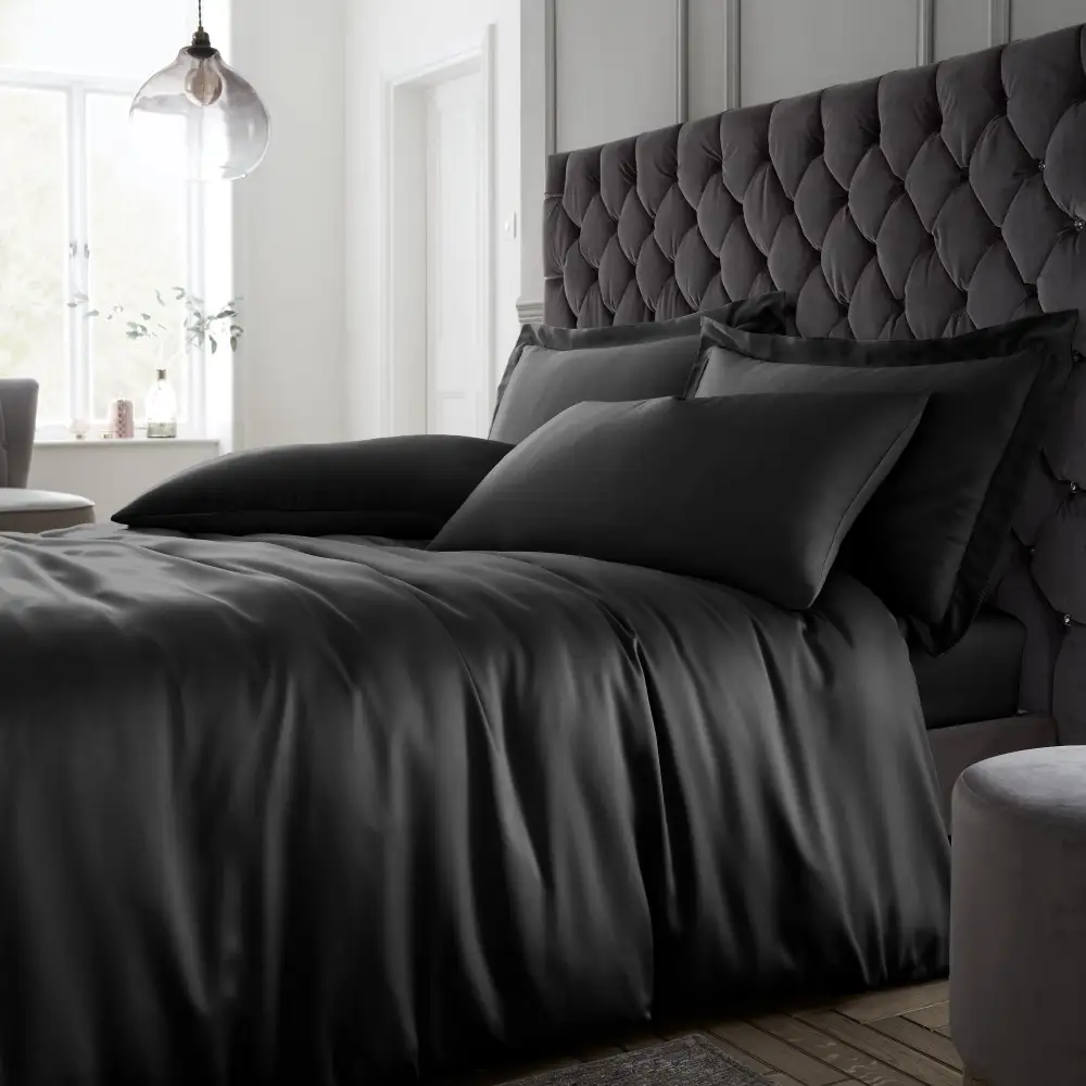 Modern Bedroom Printed Satin Duvet Cover Set