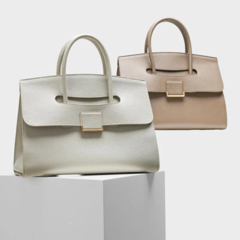 Snap Front Twill Handbag
