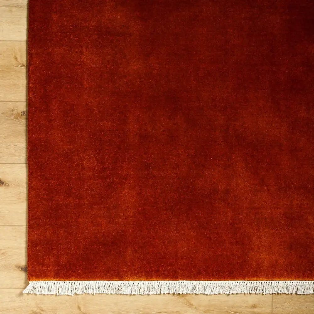 Hand-Loomed Wool Fringe Square Carpet