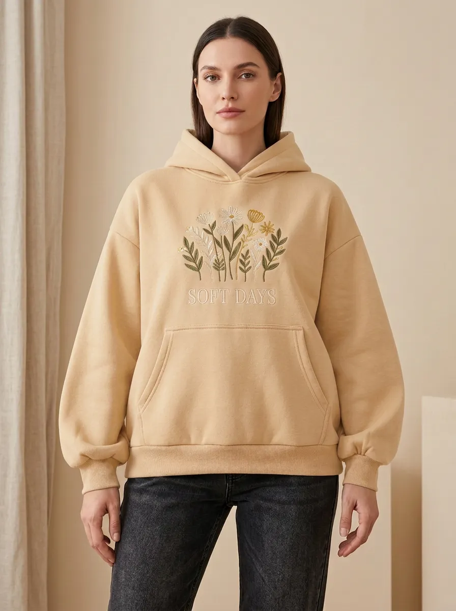 Soft Days Botanical Floral Hoodie