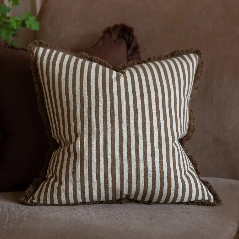 Layered Striped Accent Cushion