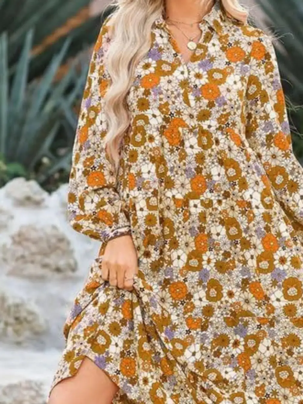 Smart-Casual Floral Midi Dress