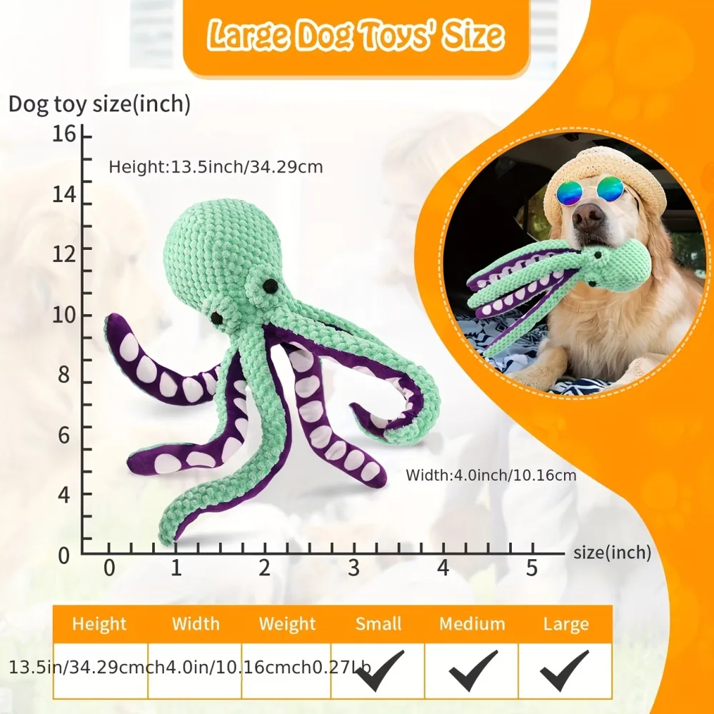 Octopus Squeaky Dog Toy