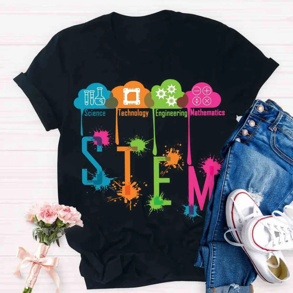 Color Splash Ink Teacher T-Shirt