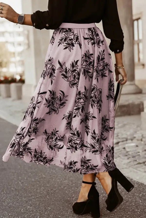 Curve Loose Printed Skirt