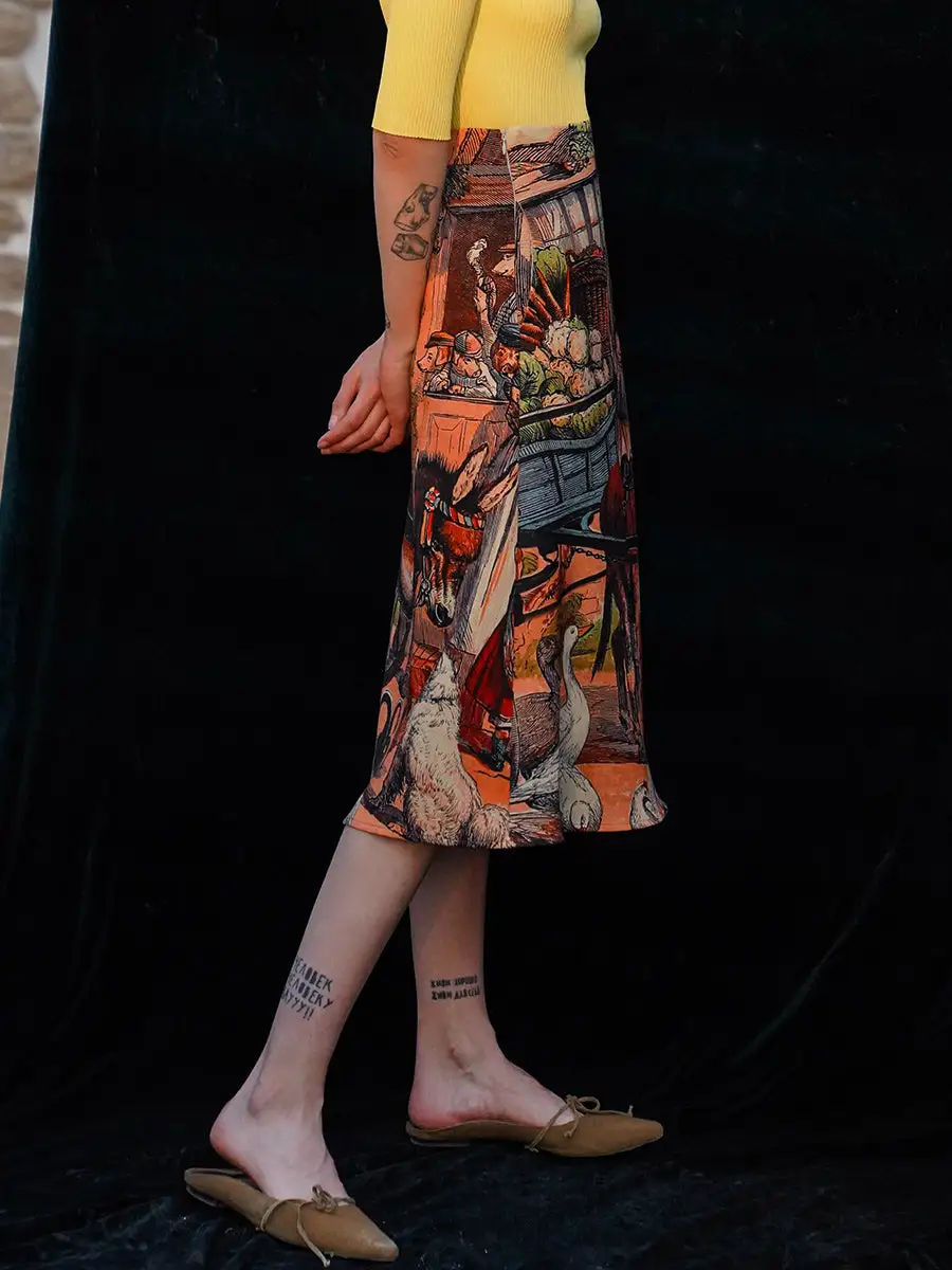 Structured Boho Everyday Casual Polyester Skirt