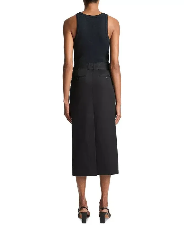 Cotton Belted Belt Loop Skirt