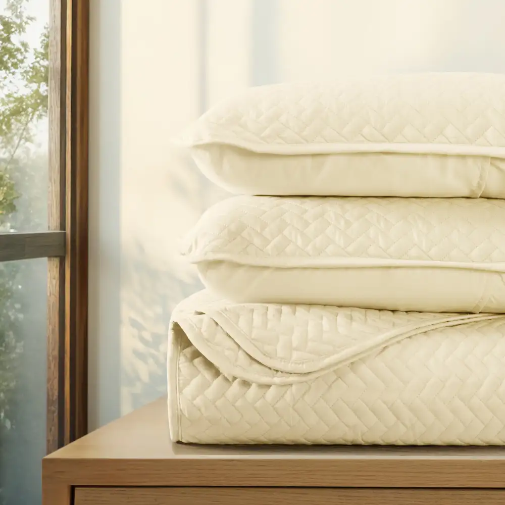 Herringbone Quilted Coverlet Set