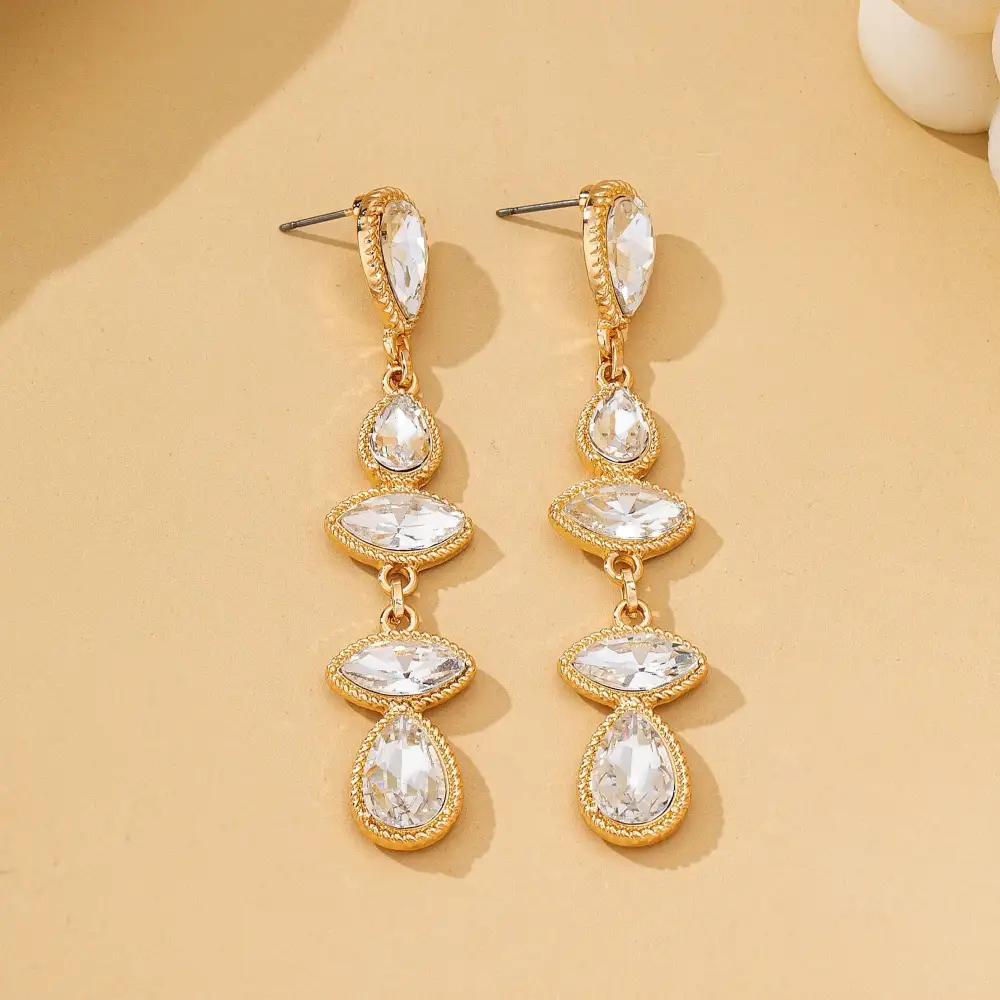 Shimmering Crystal Linear arrings