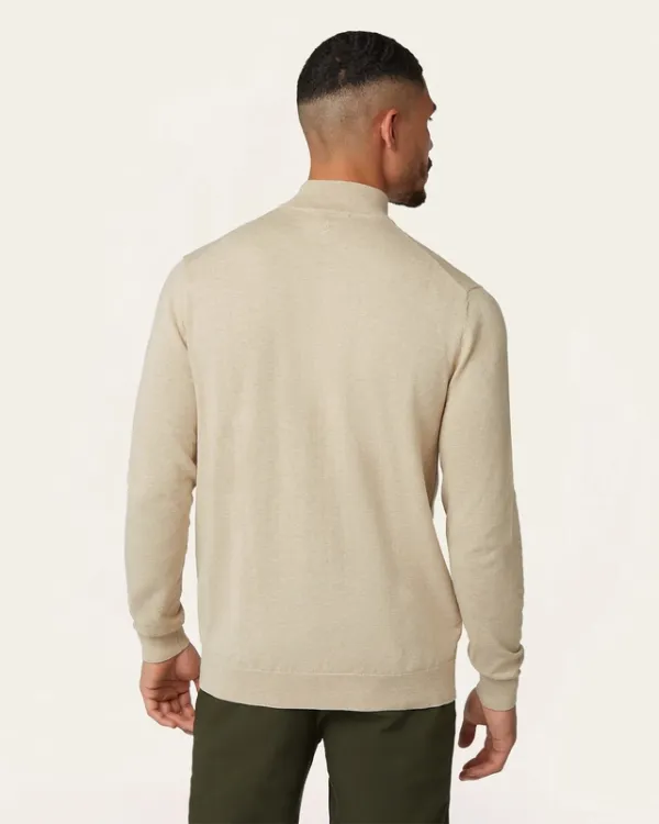 Soft Wool-Blend Half Zip Sand