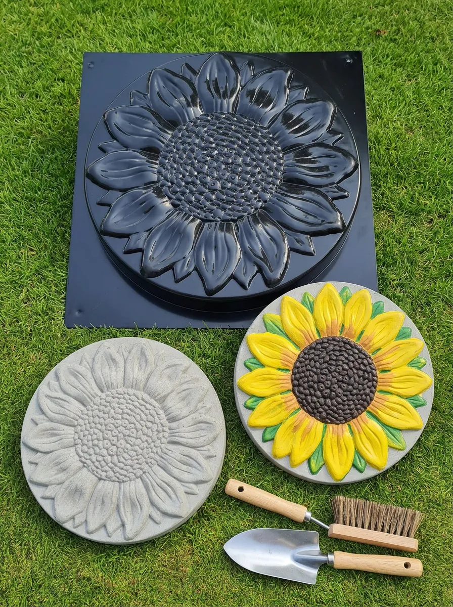 Botanical Craft Sunflower Concrete Stepping Stone Mold