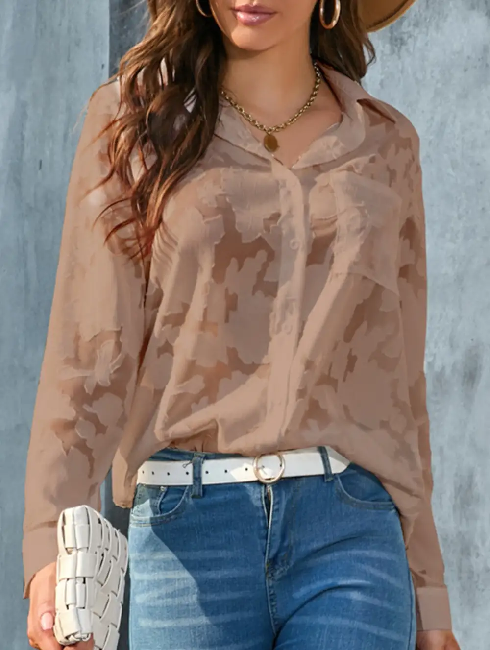 Loose Draped Chiffon Blouse