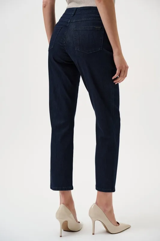 Dark Wash Straight Leg Cropped Jeans