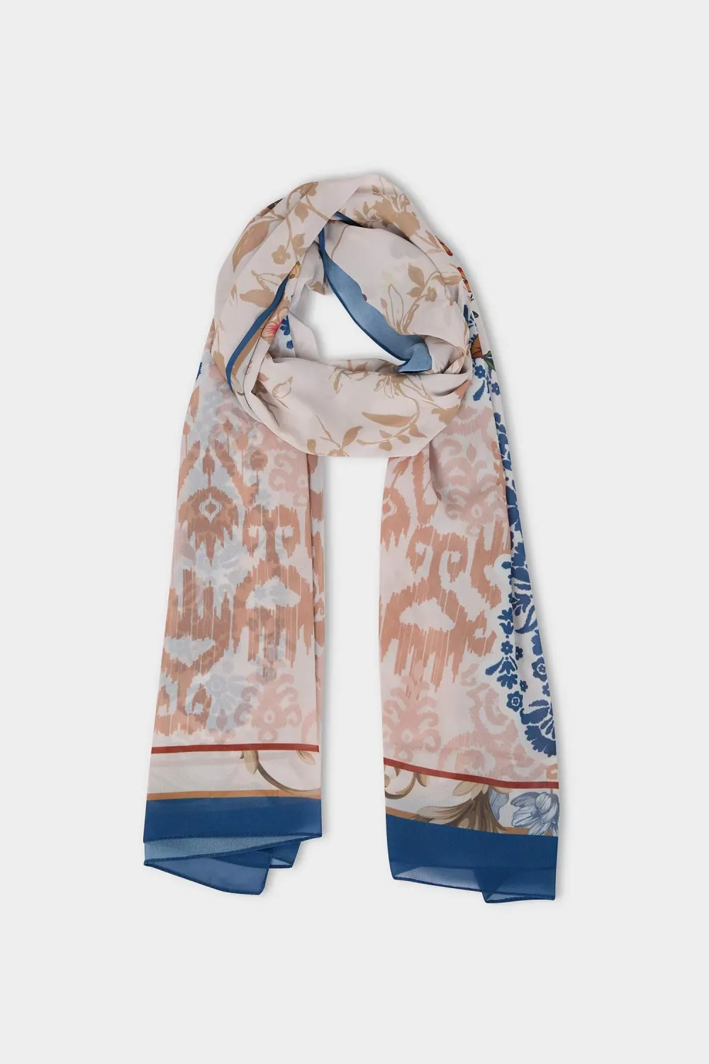 Retro Print Silk Scarf