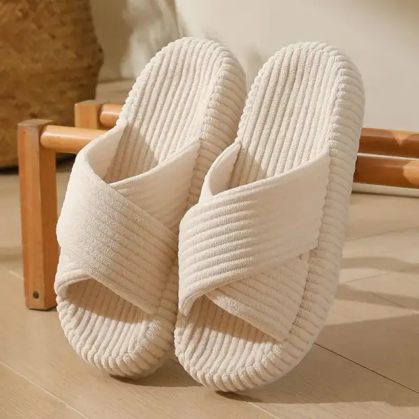Warm Touch Open Toe Slip On Slippers