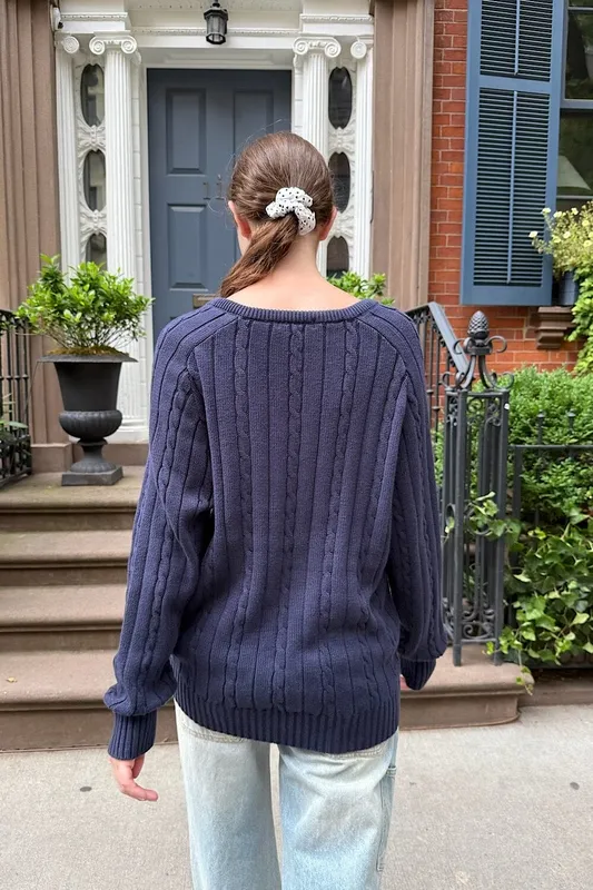 Classic Navy Ribbed Sweater
