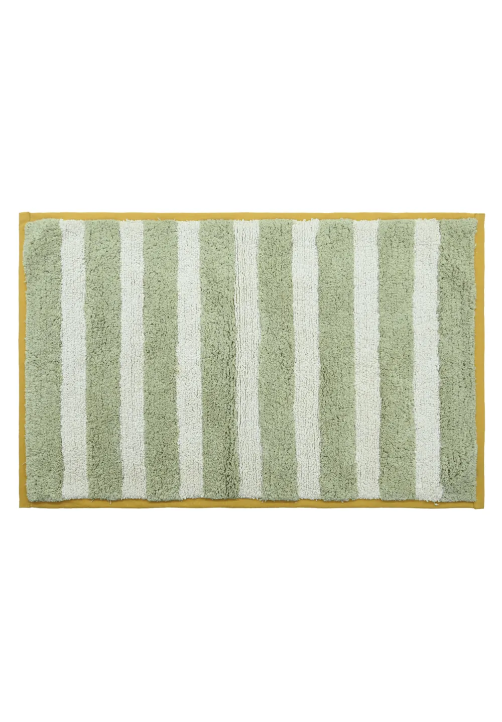 Absorbent Botanical Striped Cotton Bathroom Mat