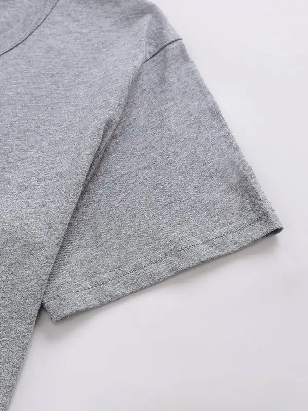 Polished Round-Neck Collared Short-Sleeve Knit T-Shirt