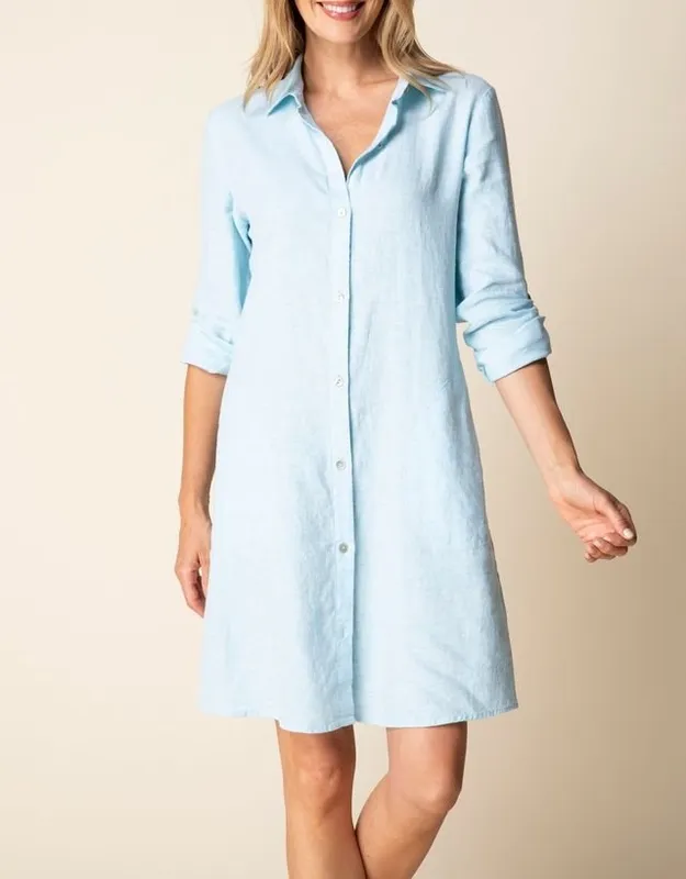 Linen Cotton Collared Button-Front Shirt