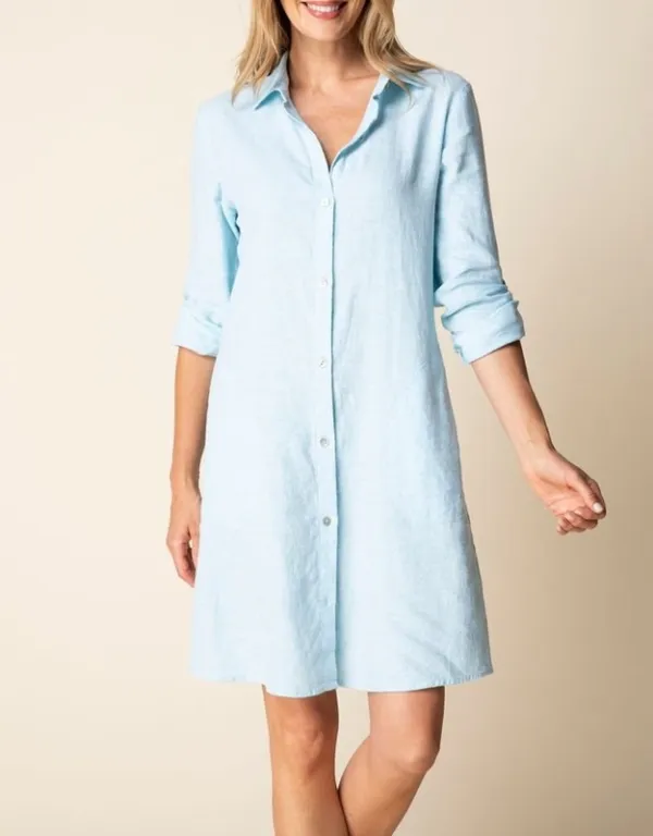 Linen Cotton Collared Button-Front Shirt
