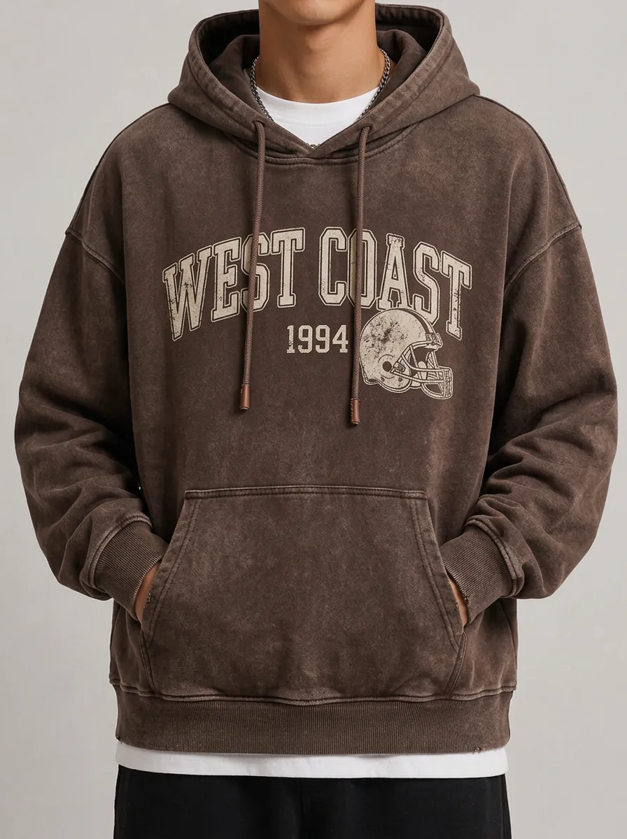 Men's West Coast 1994 Football Helmet Vintage Printed Hoodie