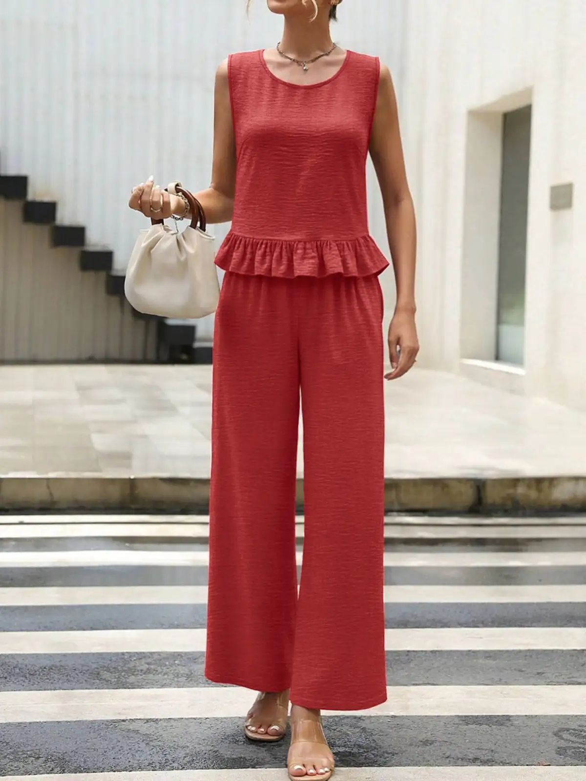 Ruffled Pants Matching Set