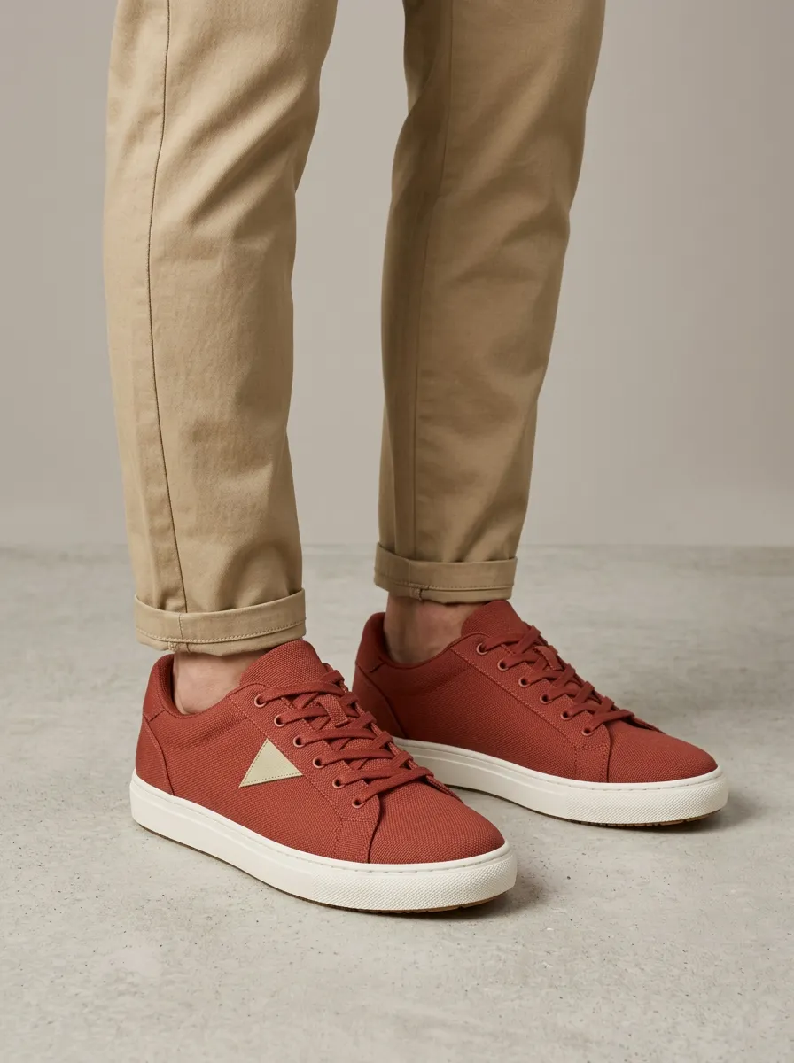 Unisex Minimalist Triangle Patch Printed Casual Shoes