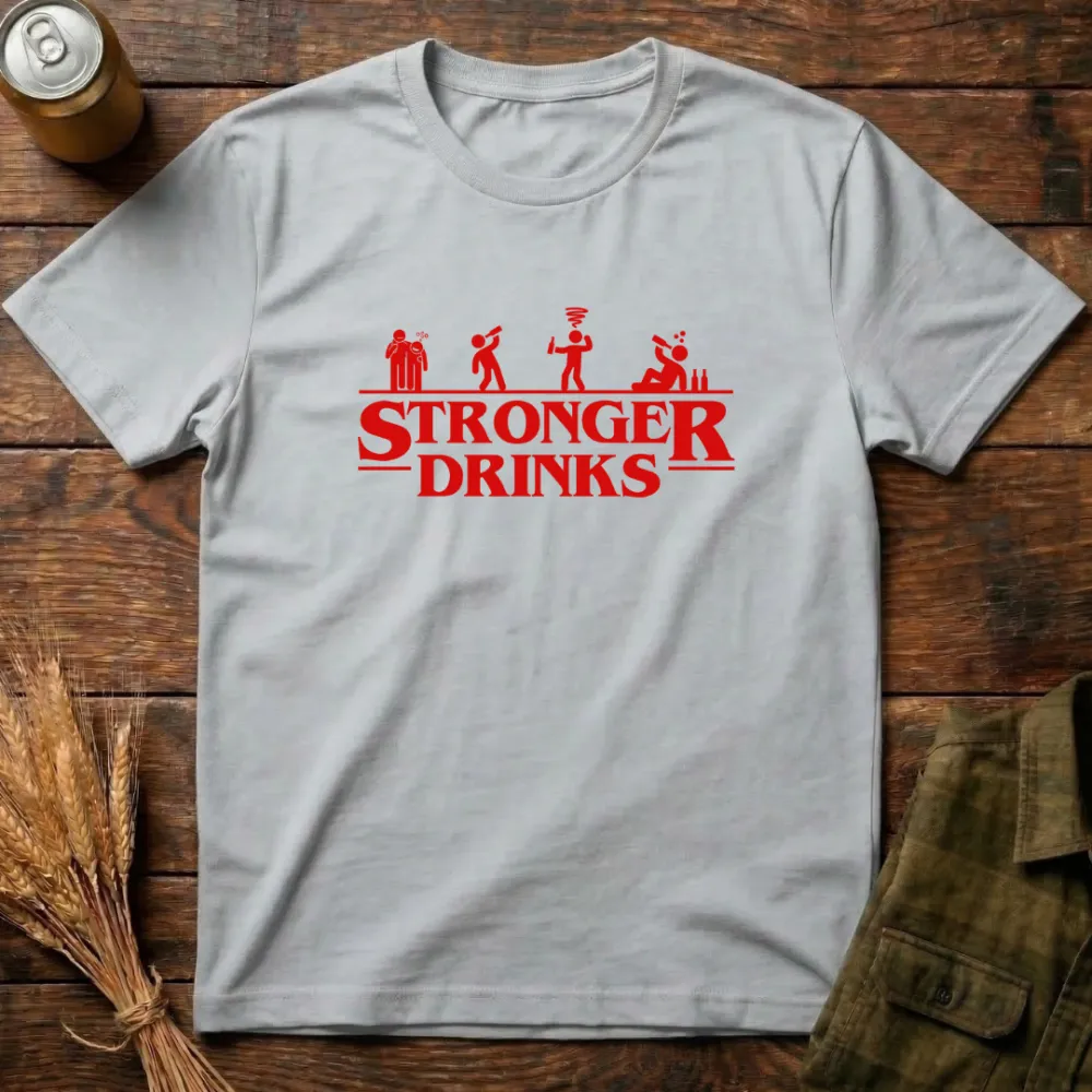 Stronger Drinks Graphic Cotton T-Shirt