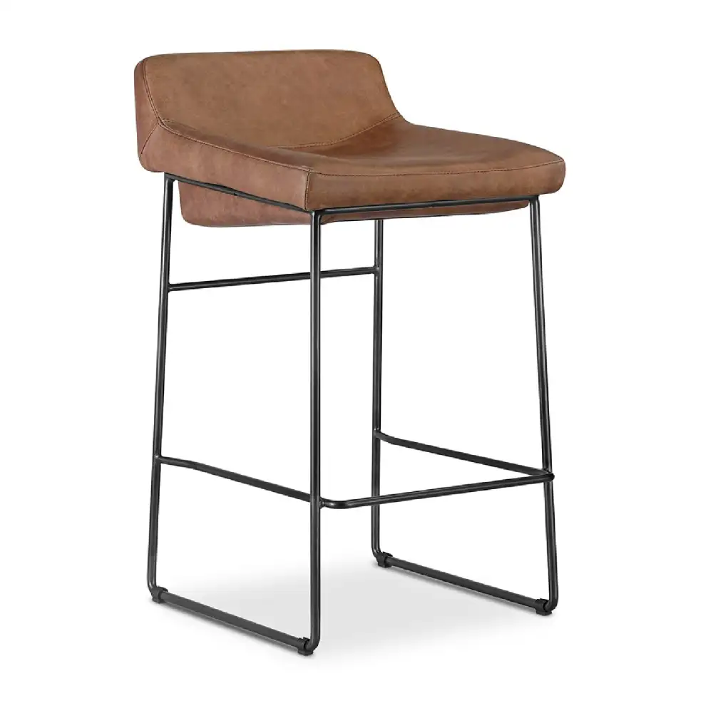 Backless Leather Counter Stool