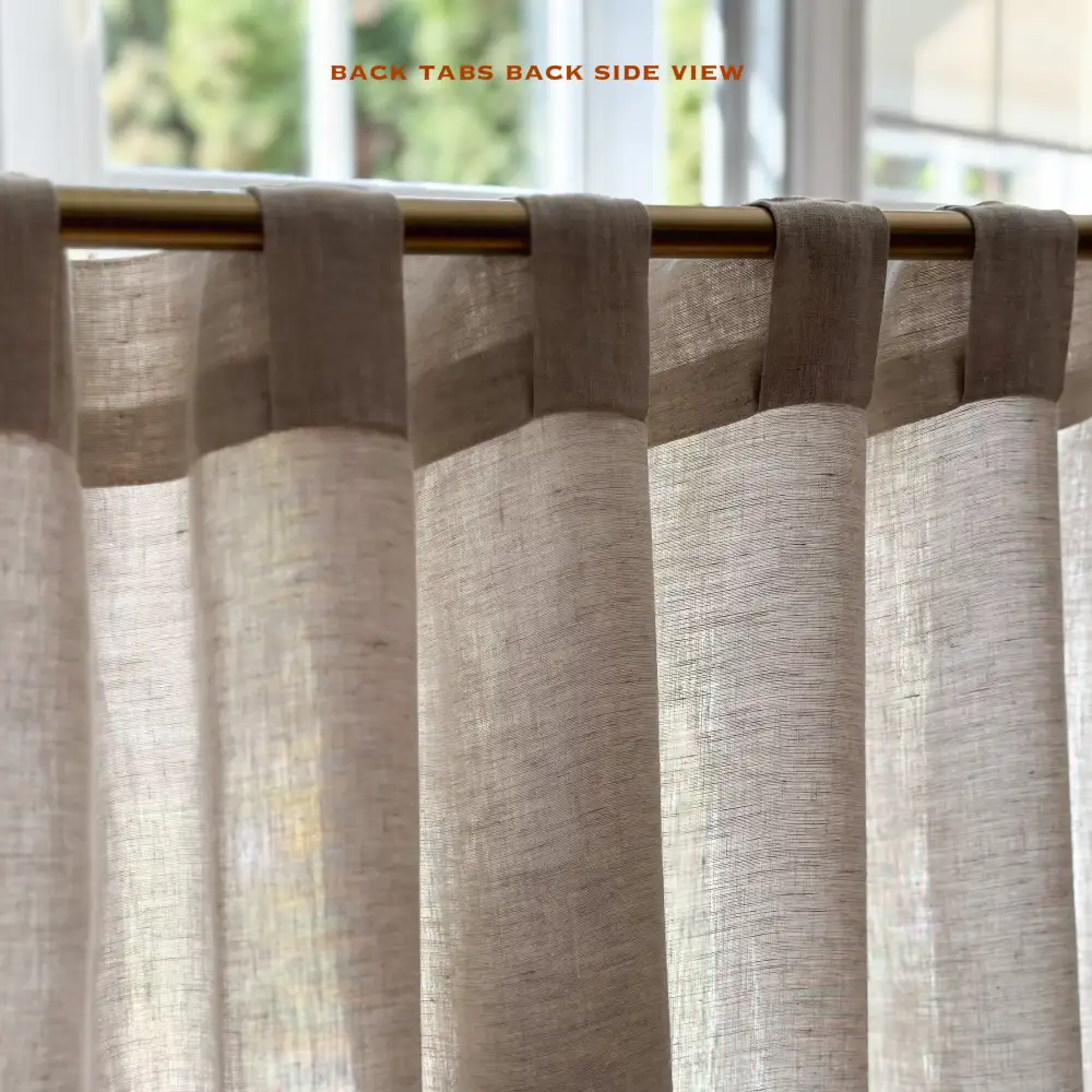 Simple Back Tab Linen Curtain