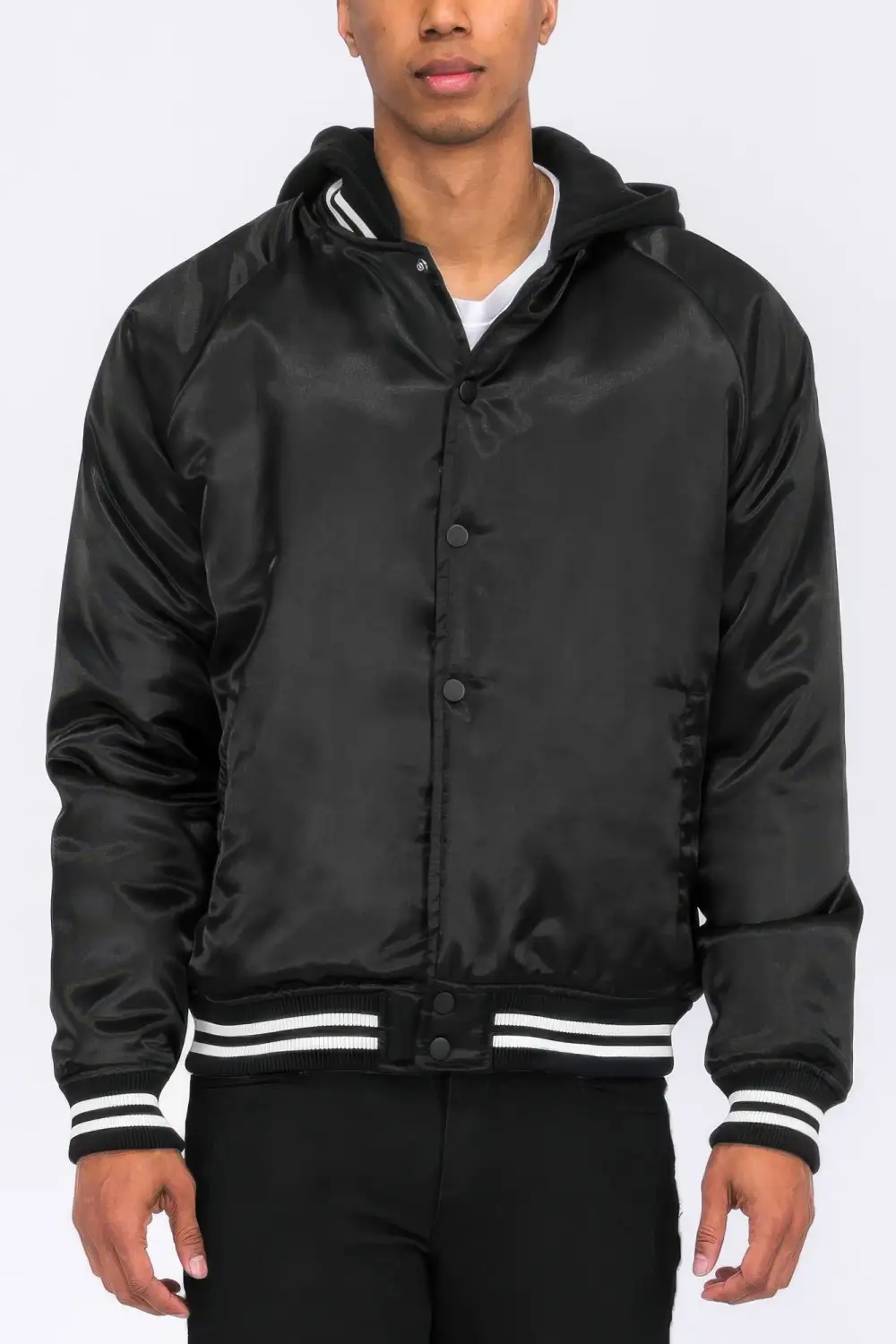 Varsity Satin Bomber Jacket