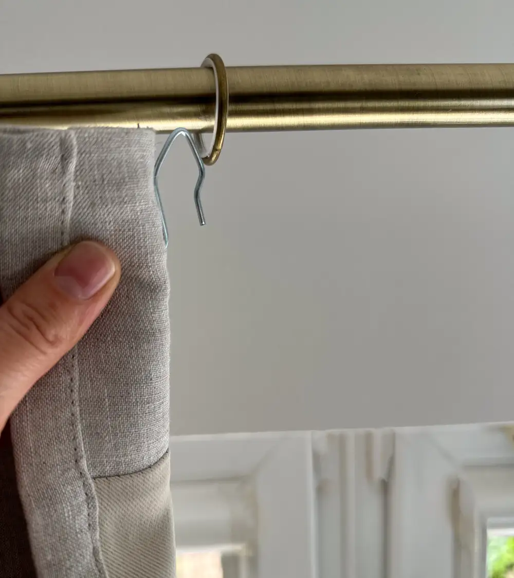 Double Pleat Blackout Linen Curtain