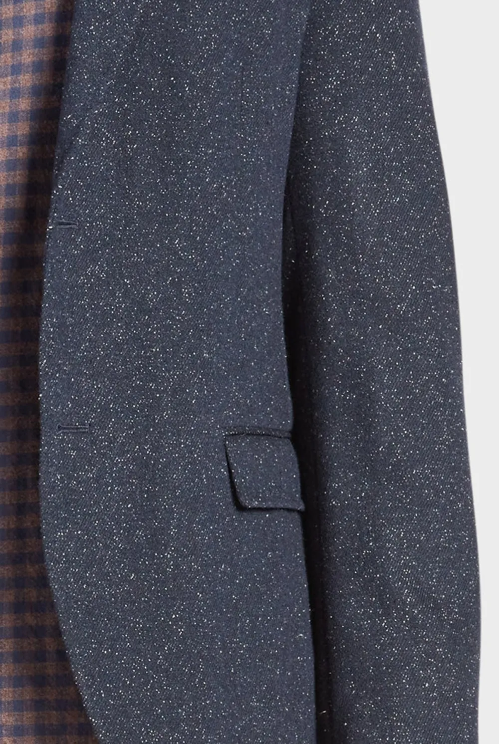 Textured Wool Blend Unstructured Blazer Jacket