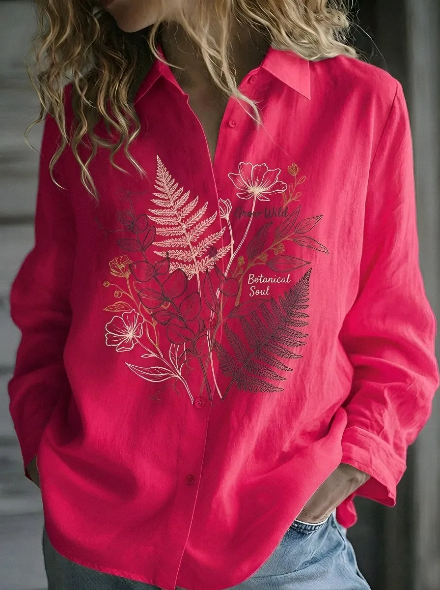 Nature Lover Botanical Casual Shirt