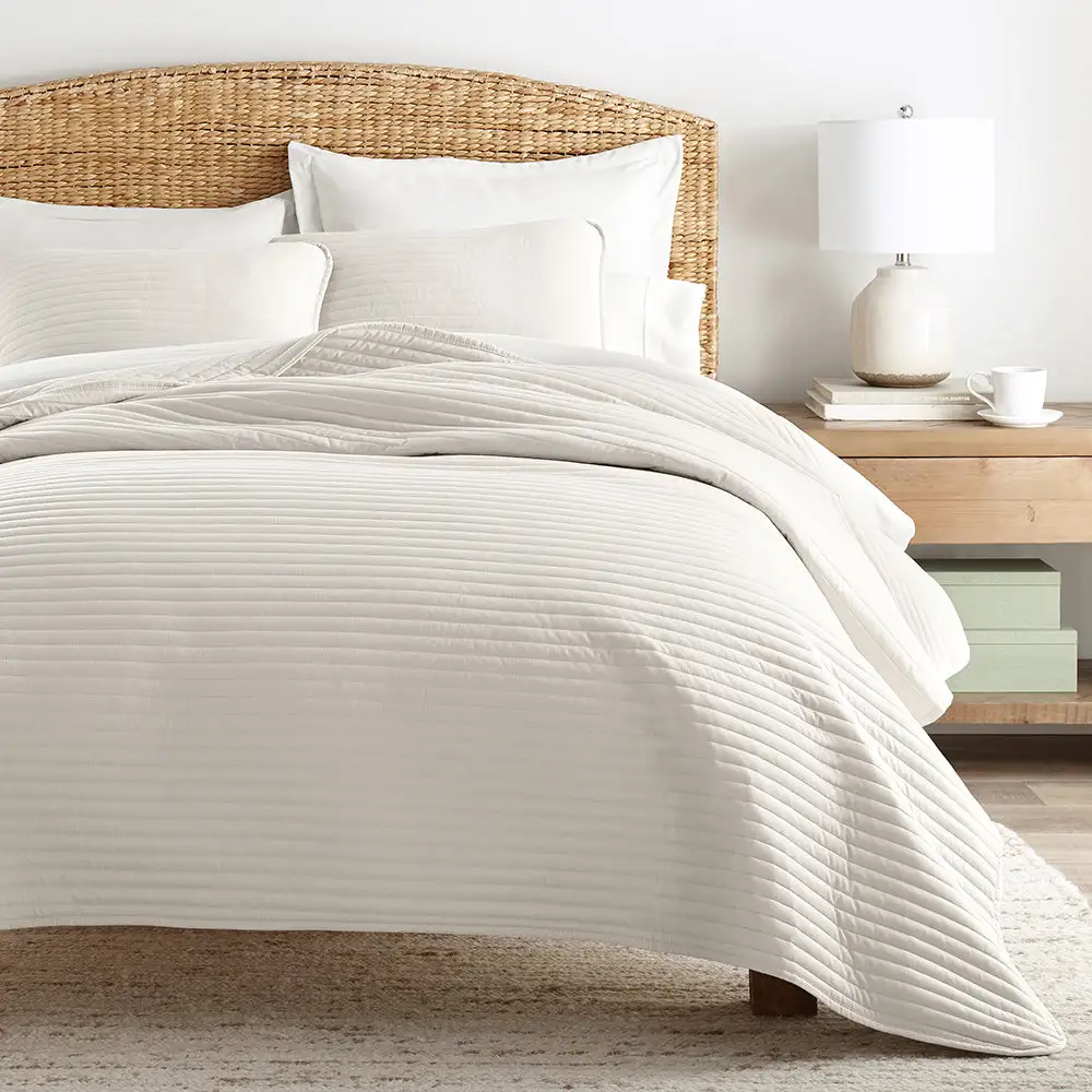 Stripe Stitch Quilted Coverlet Set