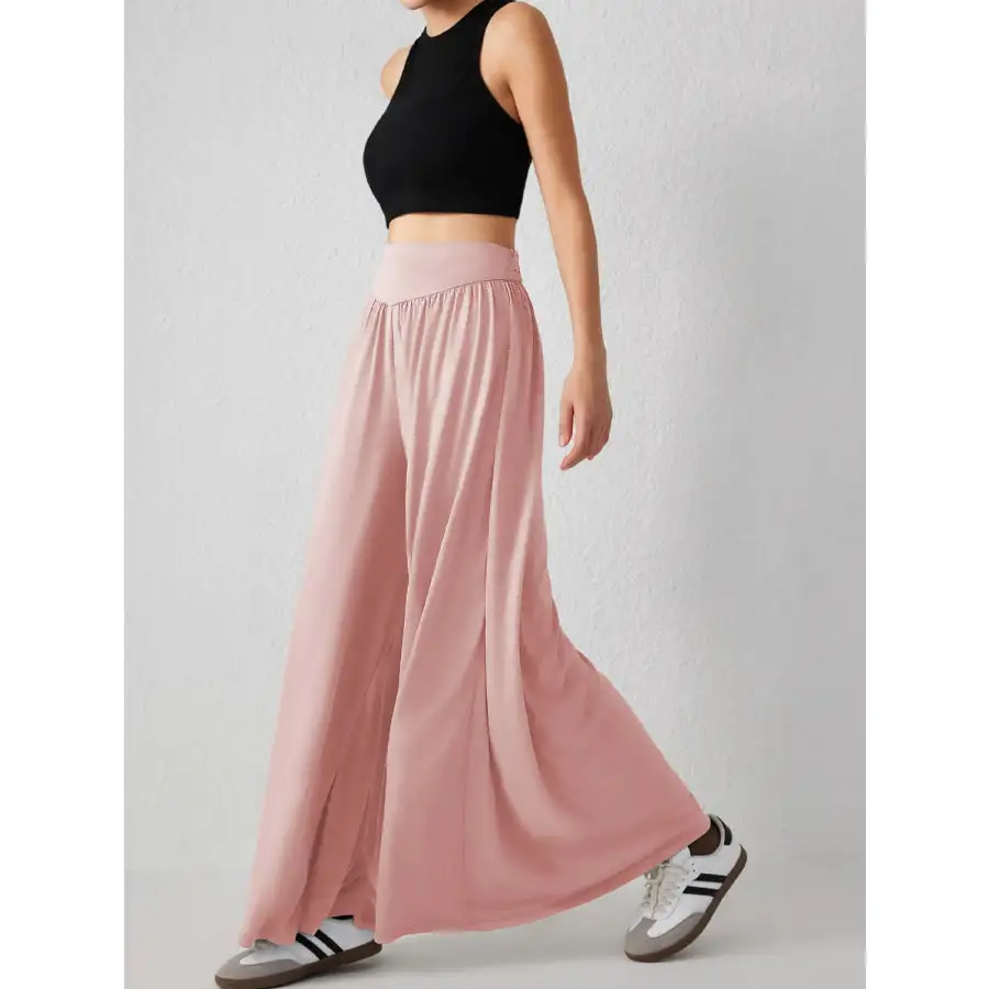 Relaxed High Waist Wide Leg Pants