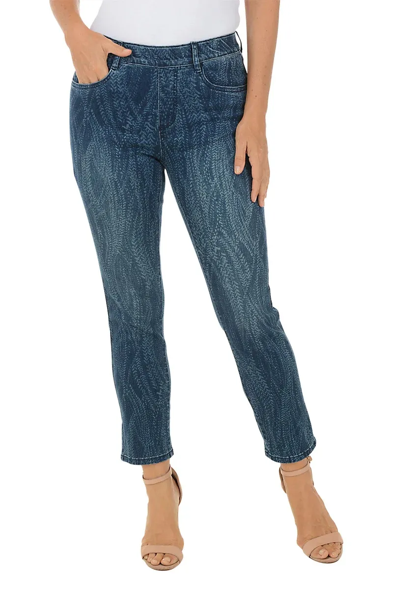 Pull-On Denim Ankle Pant