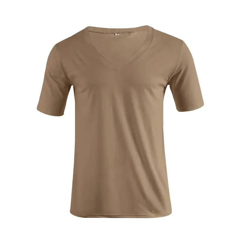 Men's V-Neck T-Shirt Fine Jersey With Slim Silhouette And Flat Seams