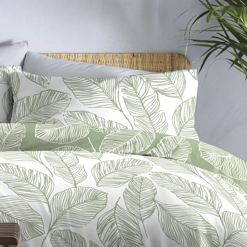 Refined Bedroom Reversible Botanical Polycotton Duvet Cover Set