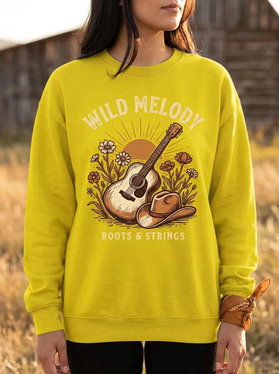 Heritage Guitar Women's Country Music Crew Neck Sweatshirt