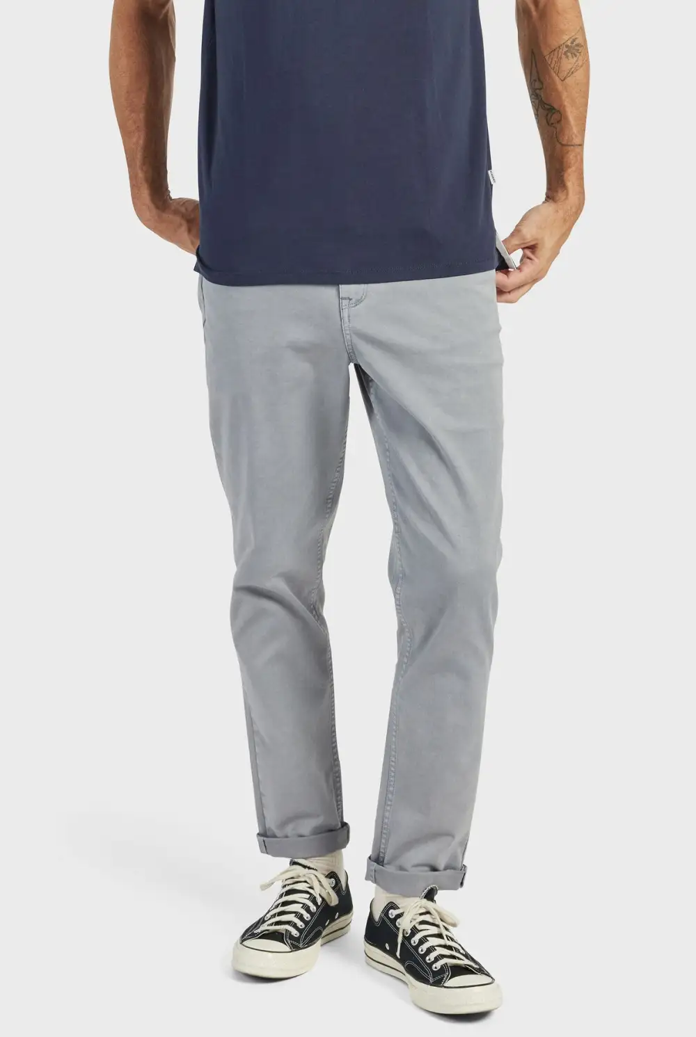 Relaxed Tapered Cotton Twill Casual Trousers