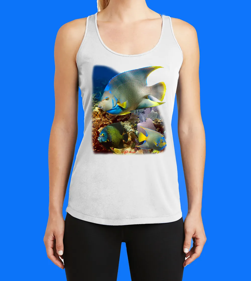 Angelfish On The Reef Printed Racerback Tank Top