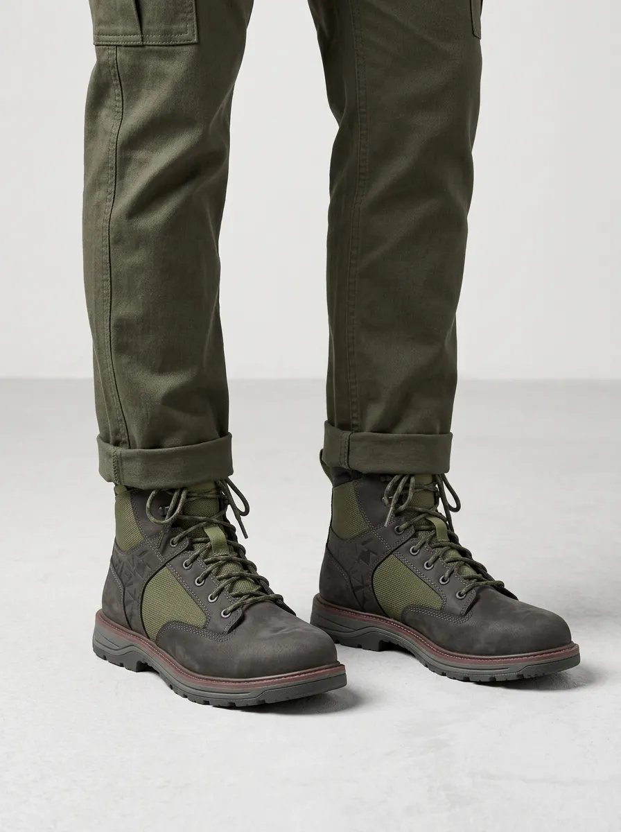 Unisex Tactical Outdoor Geometric Print Work Boots